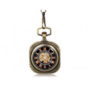 Orologio analogico da tasca - movimento meccanico - quadrante quadrato (bronzo)